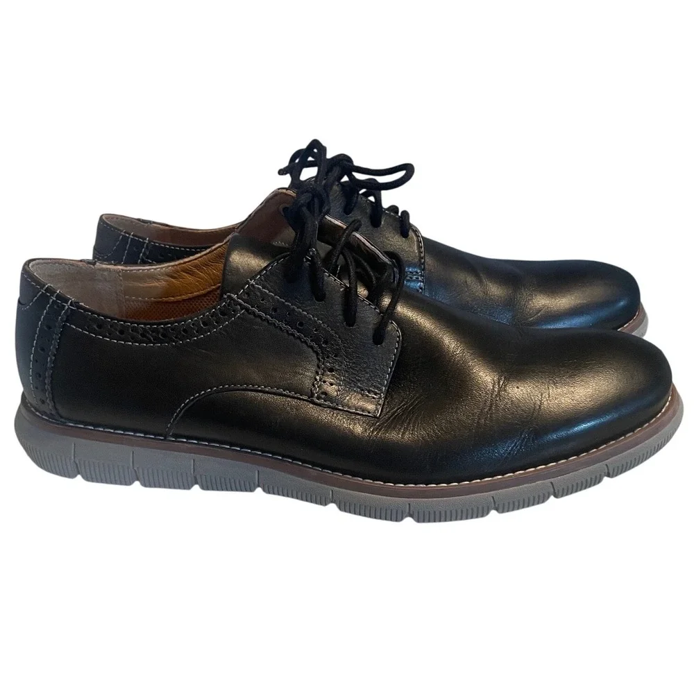 Johnston‎ & Murphy Holden Derby Brogue Black Leather Dress Shoes Boys 6M